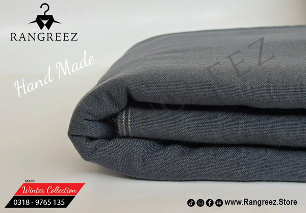 Charcoal Steel Grey Woolen Fabric